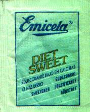 Sobres de edulcorantes de la marca de café EMICELA. Sobres de edulcorantes de la marca de café EMICELA.