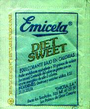 Sobres de edulcorantes de la marca de café EMICELA. Sobres de edulcorantes de la marca de café EMICELA.