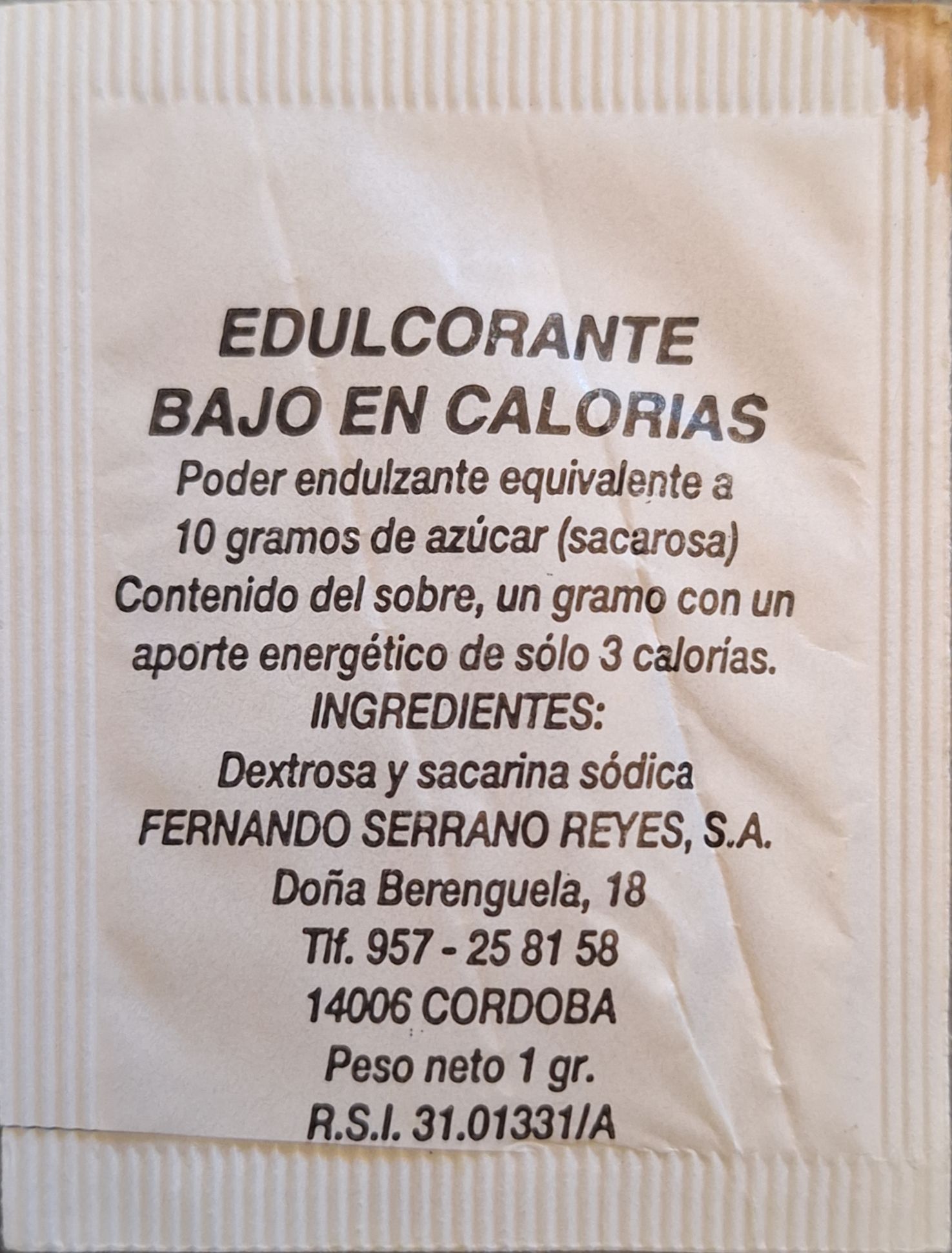 Sobres de edulcorantes de la marca de café CAPUCHINOS. Sobres de edulcorantes de la marca de café CAPUCHINOS.