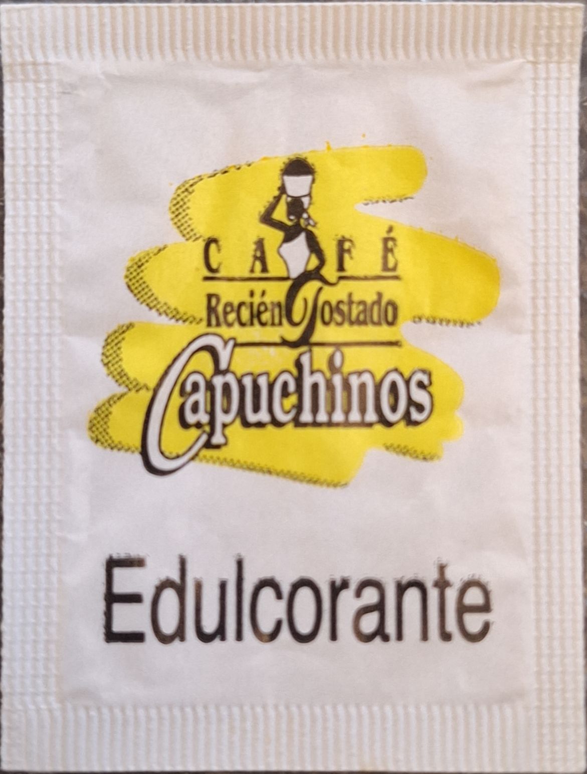 Sobres de edulcorantes de la marca de café CAPUCHINOS. Sobres de edulcorantes de la marca de café CAPUCHINOS.