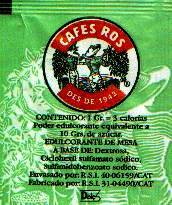 Sobres de edulcorantes de España de la marca de café ROS. Sobres de edulcorantes de España de la marca de café ROS.