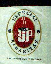 Sobres de edulcorantes de la marca de café 3JP. Sobres de edulcorantes de la marca de café 3JP.