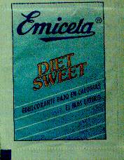 Sobres de edulcorantes de la marca de café EMICELA. Sobres de edulcorantes de la marca de café EMICELA.