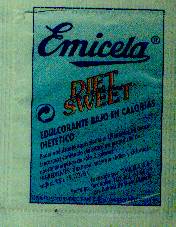 Sobres de edulcorantes de la marca de café EMICELA. Sobres de edulcorantes de la marca de café EMICELA.