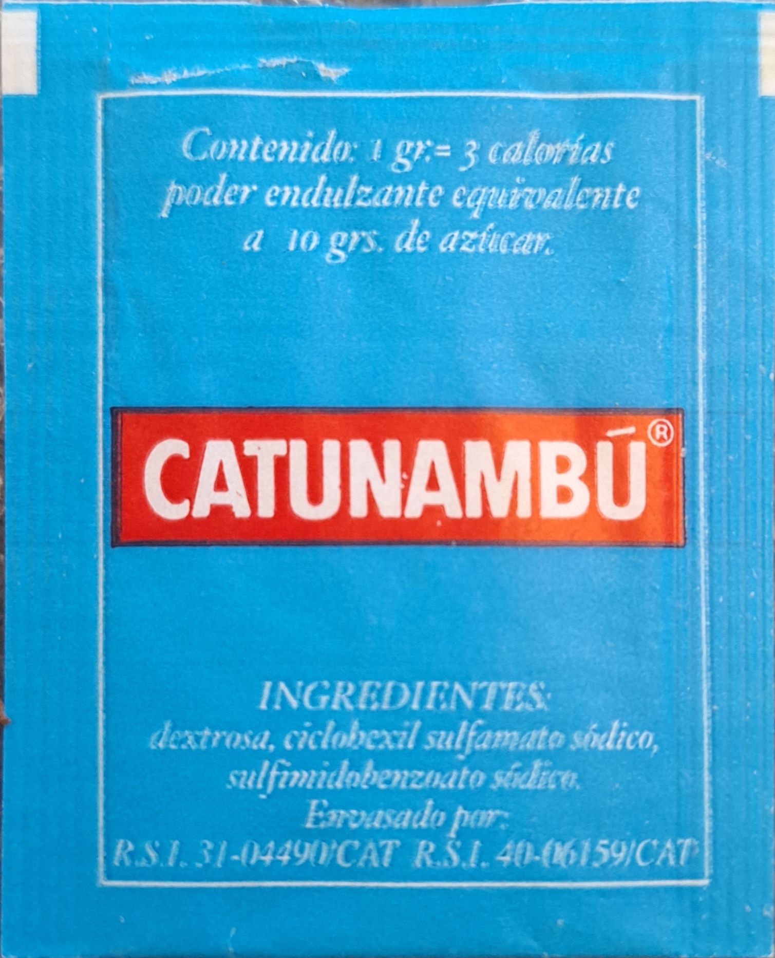 Sobres de edulcorantes de la marca de café CATUNANBÚ. Sobres de edulcorantes de la marca de café CATUNANBÚ.
