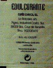 Sobres de edulcorantes de la marca de café CARECA. Sobres de edulcorantes de la marca de café CARECA.