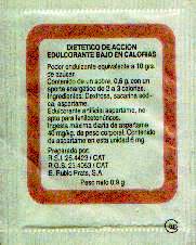 Sobres de edulcorantes de España de la marca de café TOLESA. Sobres de edulcorantes de España de la marca de café TOLESA.