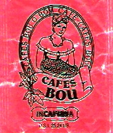 Sobres de edulcorantes de la marca de café BOU. Sobres de edulcorantes de la marca de café BOU.