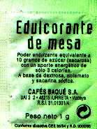 Sobres de edulcorantes de la marca de café BAQUE. Sobres de edulcorantes de la marca de café BAQUE.