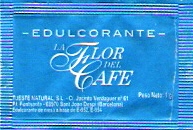 Sobres de edulcorantes de España de la marca de café LA FLOR DEL CAFÉ. Sobres de edulcorantes de España de la marca de café LA FLOR DEL CAFÉ.