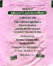Sobres de edulcorantes de España de la marca de café SAULA. Sobres de edulcorantes de España de la marca de café SAULA.
