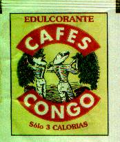Sobres de edulcorantes de la marca de café CONGO. Sobres de edulcorantes de la marca de café CONGO.