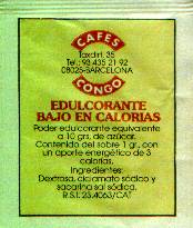 Sobres de edulcorantes de la marca de café CONGO. Sobres de edulcorantes de la marca de café CONGO.