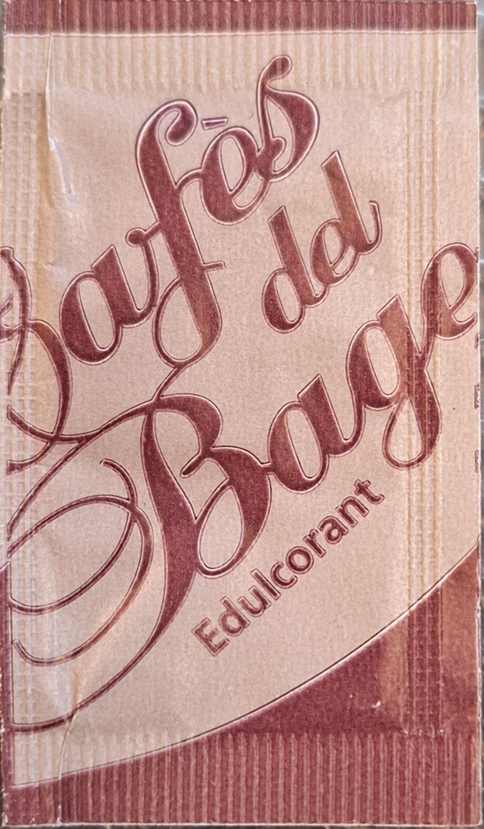 Sobres de edulcorantes de la marca de café DEL BAGES. Sobres de edulcorantes de la marca de café DEL BAGES.