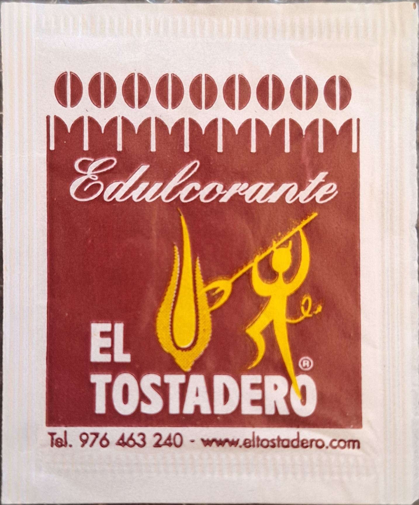 Sobres de edulcorantes de la marca de café EL TOSTADERO. Sobres de edulcorantes de la marca de café EL TOSTADERO.