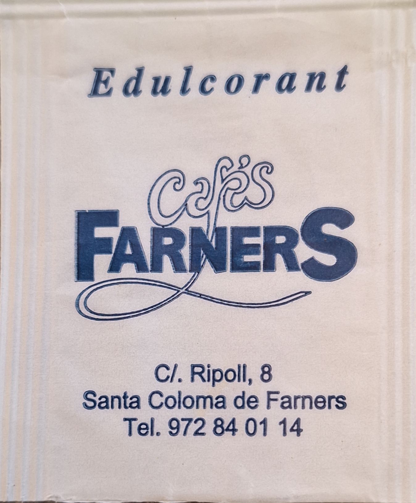 Sobres de edulcorantes de la marca de café FARNERS. Sobres de edulcorantes de la marca de café FARNERS.
