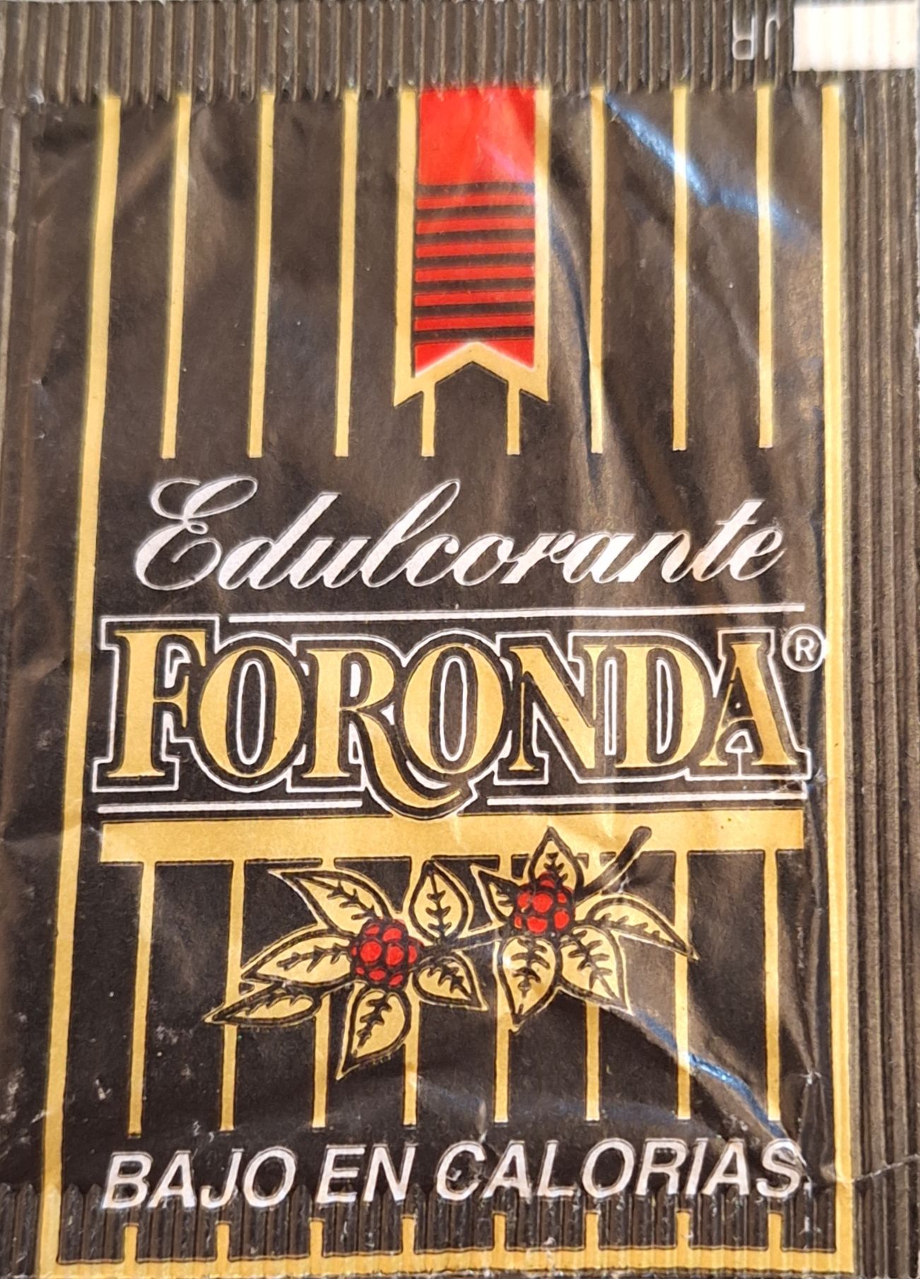 Sobres de edulcorantes de la marca de café FORONDA. Sobres de edulcorantes de la marca de café FORONDA.
