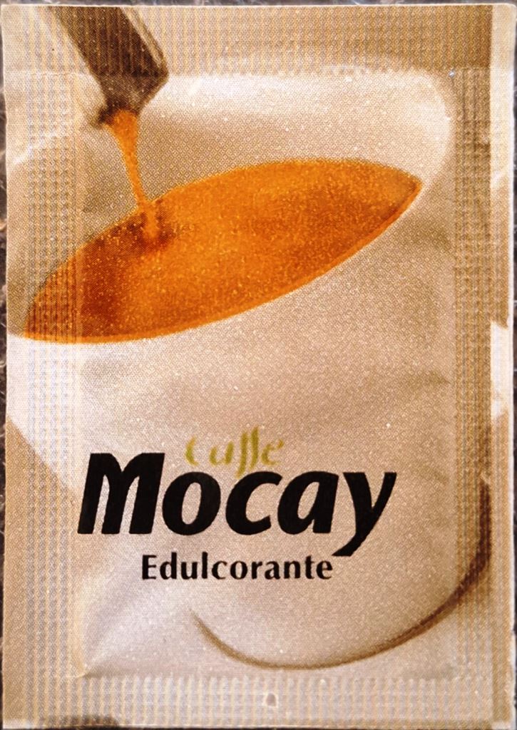 Sobres de edulcorantes de España de la marca de café MOCAY. Sobres de edulcorantes de España de la marca de café MOCAY.