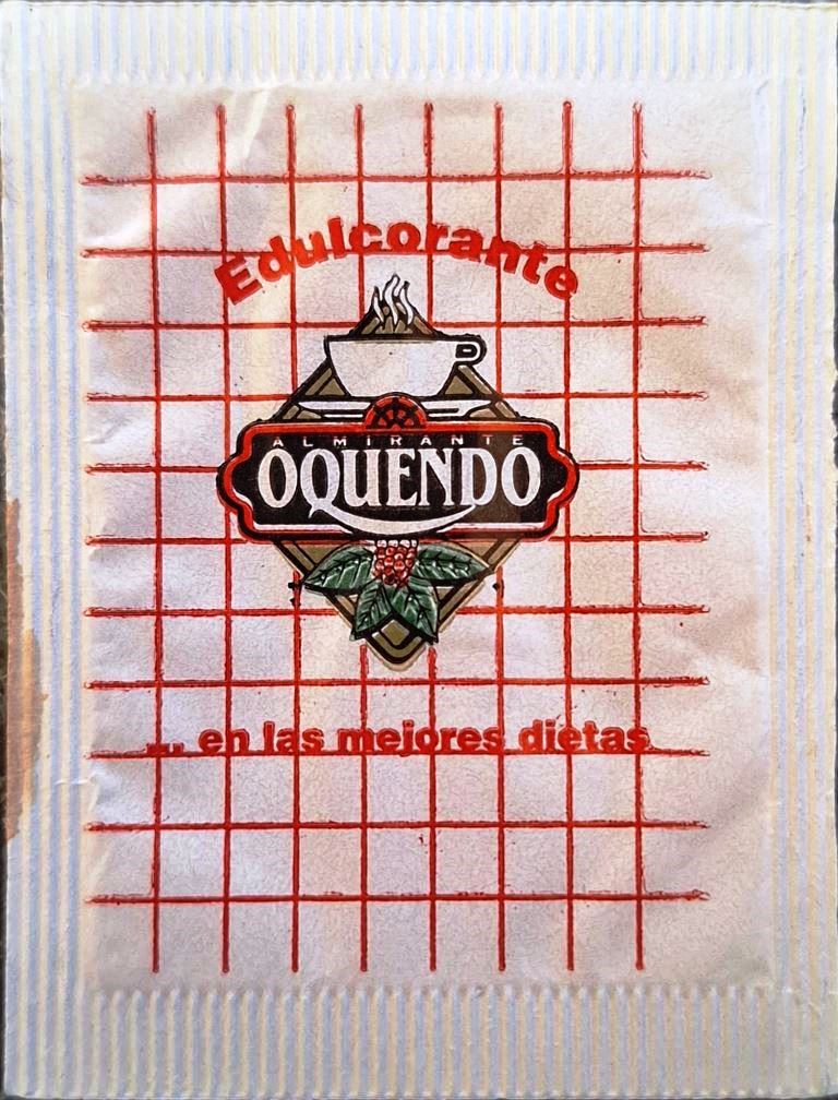 Sobres de edulcorantes de España de la marca de café OQUENDO. Sobres de edulcorantes de España de la marca de café OQUENDO.