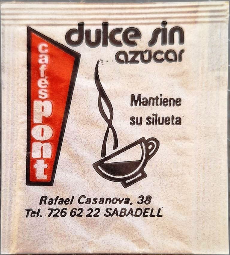 Sobres de edulcorantes de España de la marca de café PONT. Sobres de edulcorantes de España de la marca de café PONT.