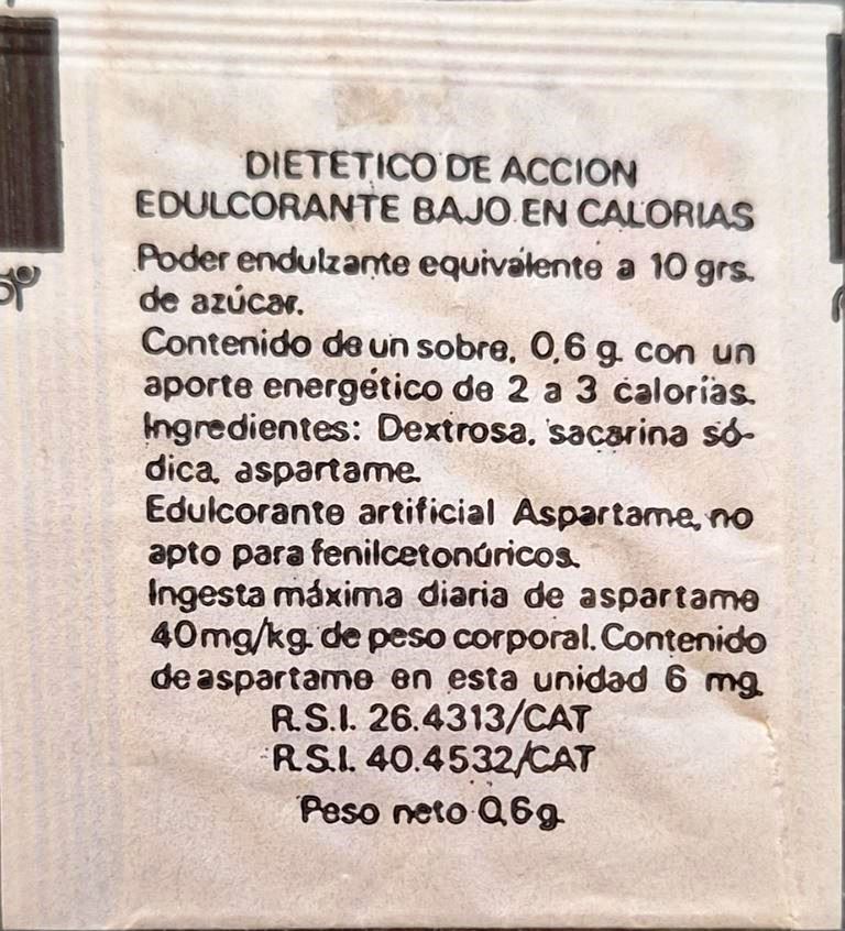 Sobres de edulcorantes de España de la marca de café PONT. Sobres de edulcorantes de España de la marca de café PONT.