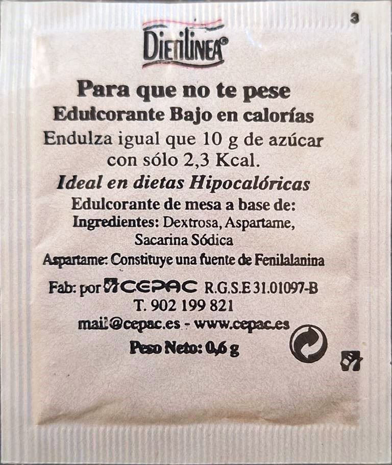 Sobres de edulcorantes de España de la marca de café RICO. Sobres de edulcorantes de España de la marca de café RICO.