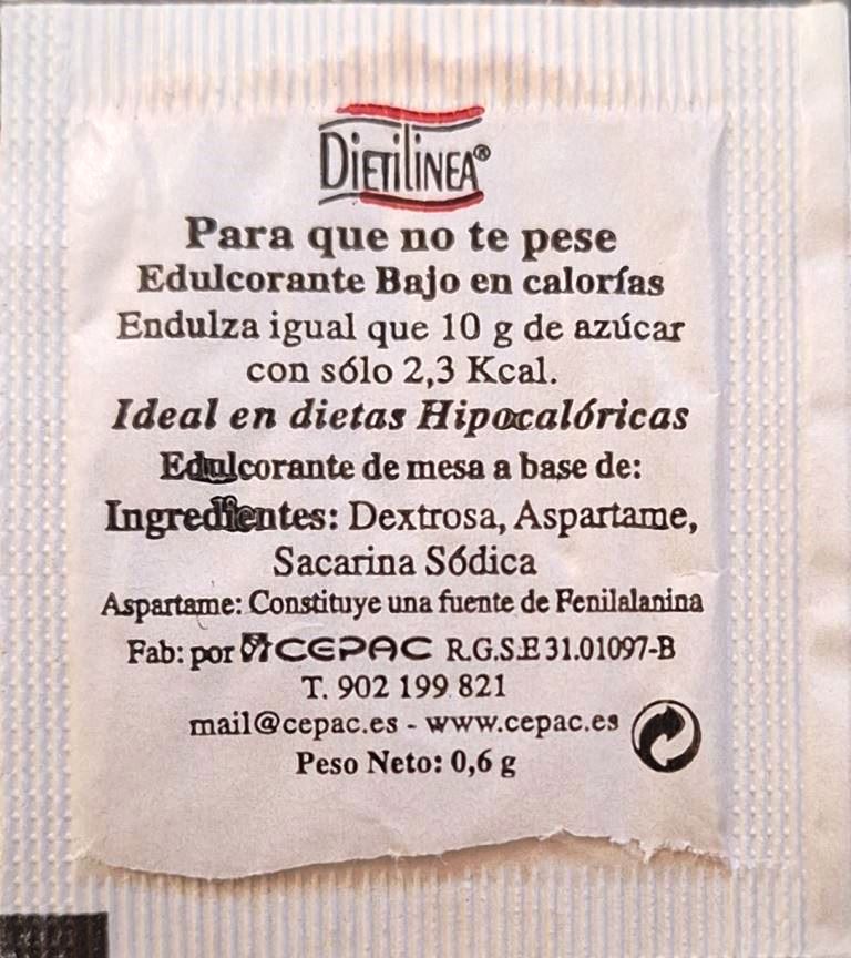 Sobres de edulcorantes de España de la marca de café RICO. Sobres de edulcorantes de España de la marca de café RICO.