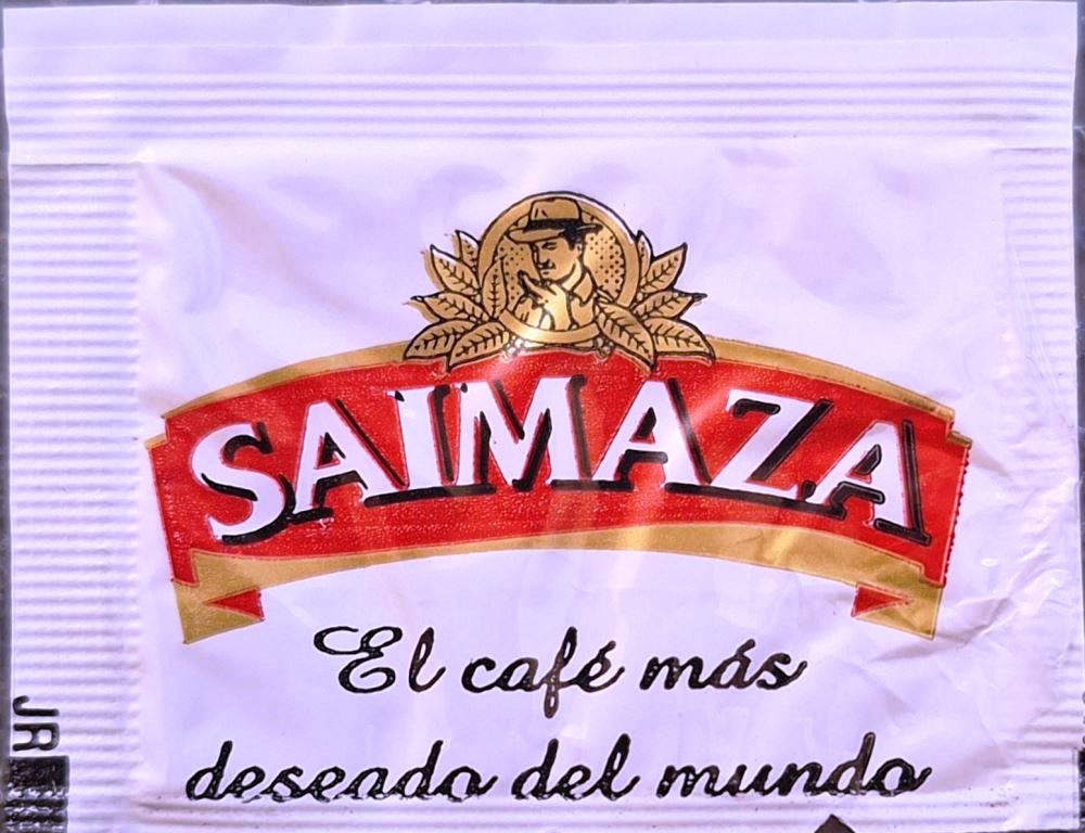 Sobres de edulcorantes de España de la marca de café SAIMAZA. Sobres de edulcorantes de España de la marca de café SAIMAZA.