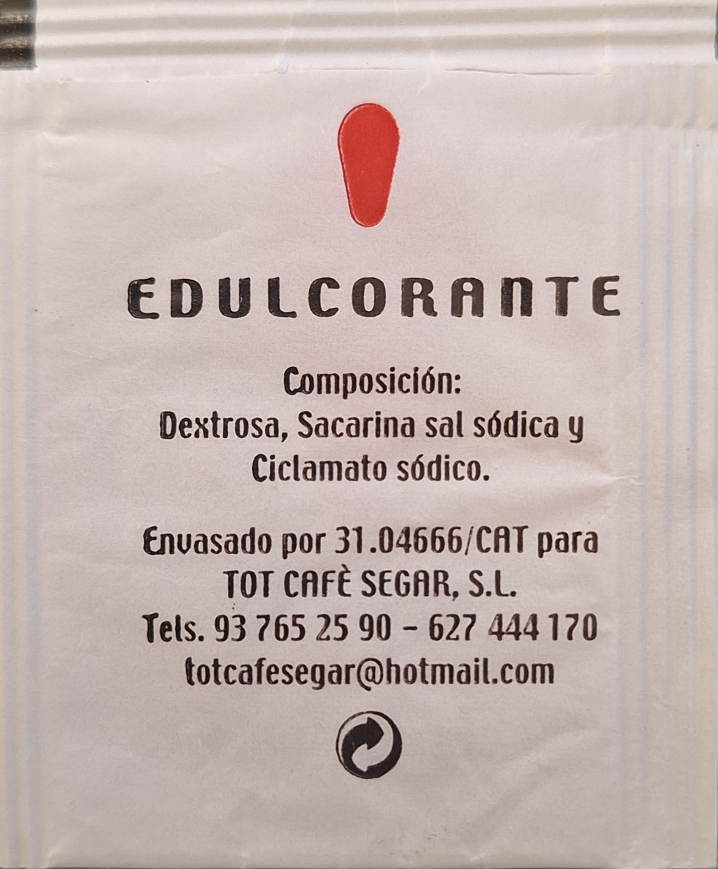 Sobres de edulcorantes de España de la marca de café TEMPLO. Sobres de edulcorantes de España de la marca de café TEMPLO.
