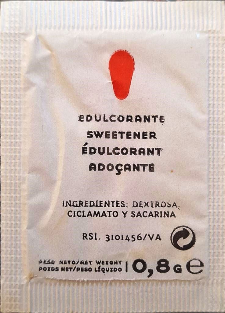 Sobres de edulcorantes de España de la marca de café TEMPLO. Sobres de edulcorantes de España de la marca de café TEMPLO.