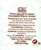 Sobres de edulcorantes de la marca de café DERN. Sobres de edulcorantes de la marca de café DERN.