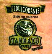 Sobres de edulcorantes de España de la marca de café TARRAZÚ. Sobres de edulcorantes de España de la marca de café TARRAZÚ.