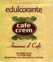 Sobres de edulcorantes de la marca de café CREM. Sobres de edulcorantes de la marca de café CREM.