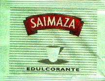 Sobres de edulcorantes de España de la marca de café SAIMAZA. Sobres de edulcorantes de España de la marca de café SAIMAZA.