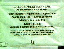 Sobres de edulcorantes de España de la marca de café SAIMAZA. Sobres de edulcorantes de España de la marca de café SAIMAZA.