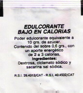 Sobres de edulcorantes de España de la marca de café PONT. Sobres de edulcorantes de España de la marca de café PONT.