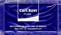 Sobres de edulcorantes de España de la marca de café ROVI. Sobres de edulcorantes de España de la marca de café ROVI.