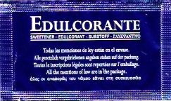 Sobres de edulcorantes de España de la marca de café ROVI. Sobres de edulcorantes de España de la marca de café ROVI.