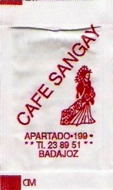 Sobres de edulcorantes de marcas de café. Sobres de edulcorantes de marcas de café.