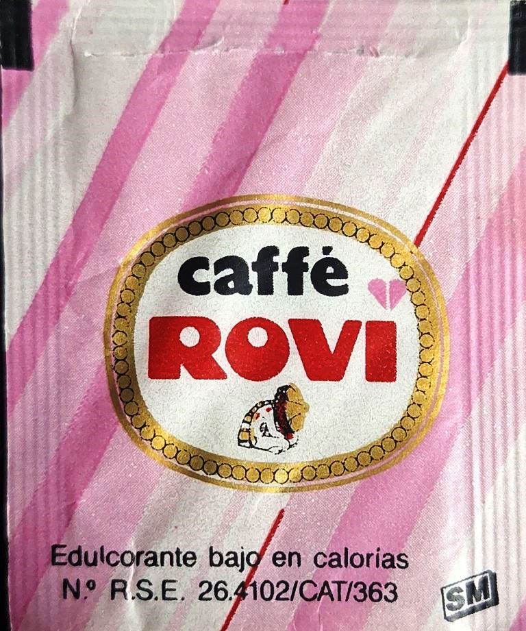 Sobres de edulcorantes de España de la marca de café ROVI. Sobres de edulcorantes de España de la marca de café ROVI.