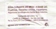 Sobres de edulcorantes de la marca de café EL CRIOLLO. Sobres de edulcorantes de la marca de café EL CRIOLLO.