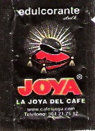Sobres de edulcorantes de la marca de café JOYA. Sobres de edulcorantes de la marca de café JOYA.