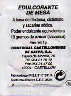 Sobres de edulcorantes de la marca de café JOYA. Sobres de edulcorantes de la marca de café JOYA.