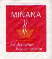 Sobres de edulcorantes de España de la marca de café MIÑANA. Sobres de edulcorantes de España de la marca de café MIÑANA.