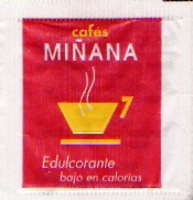 Sobres de edulcorantes de España de la marca de café MIÑANA. Sobres de edulcorantes de España de la marca de café MIÑANA.