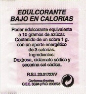 Sobres de edulcorantes de España de la marca de café MIÑANA. Sobres de edulcorantes de España de la marca de café MIÑANA.