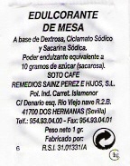 Sobres de edulcorantes de España de la marca de café SOTOCAFÉ. Sobres de edulcorantes de España de la marca de café SOTOCAFÉ.
