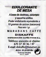 Sobres de edulcorantes de España de la marca de café MARABANS. Sobres de edulcorantes de España de la marca de café MARABANS.