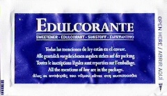 Sobres de edulcorantes de España de la marca de café ROVI. Sobres de edulcorantes de España de la marca de café ROVI.
