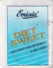 Sobres de edulcorantes de la marca de café EMICELA. Sobres de edulcorantes de la marca de café EMICELA.